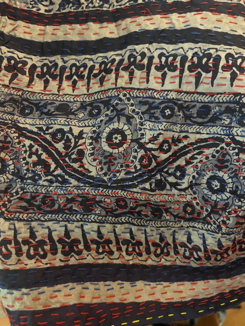 Hand-sewn silk scarf